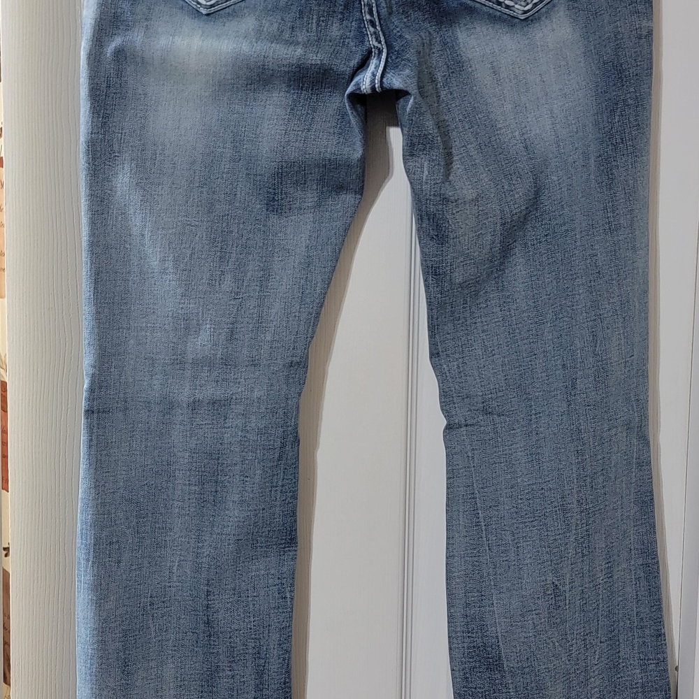 New, worn once! Grace In LA Women's Blue Embroidered Jeans Stretch, Comfy! - Picture 4 of 7